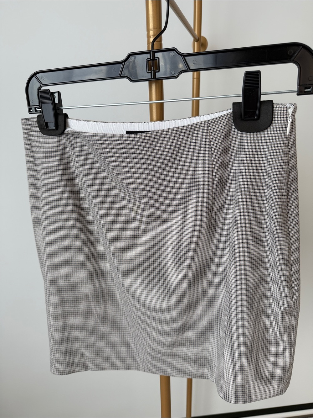 Theory Black and White Micro-Check Mini Skirt